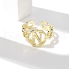 Brass Open Cuff Rings for Women RJEW-K289-01G-N-3