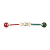 Christmas 8mm Round Dyed Natural Malaysia Jade & Natural Carnelian & Glass Seed Beads Braided Bead Bracelets BJEW-MZ00070-02-3