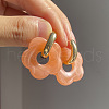 Flower Stainless Steel Acrylic Hoop Earrings FS-WGEB331-05-1