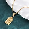 Abstract Face 304 Stainless Steel Pendant Necklaces NJEW-H059-25G-3