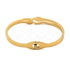 Snake 304 Stainless Steel Rhinestone Open Cuff Bangles for Women BJEW-P327-01B-G-3