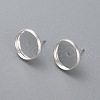 304 Stainless Steel Stud Earring Settings STAS-K131-D-01S-1