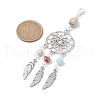 Alloy Woven Web/Net with Feather Hanging Ornaments HJEW-TA00220-3