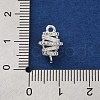 Brass Micro Pave Clear Cubic Zirconia Hollow Oval Connector Charms KK-A230-05C-S-3