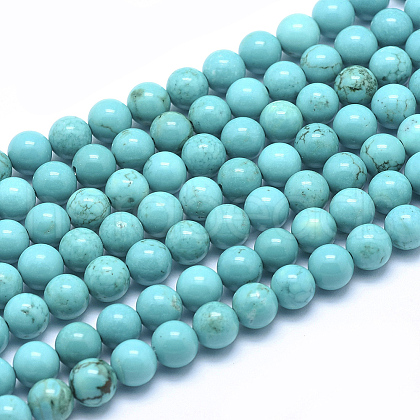 Natural Magnesite Round Beads Strands TURQ-G148-03-6mm-1