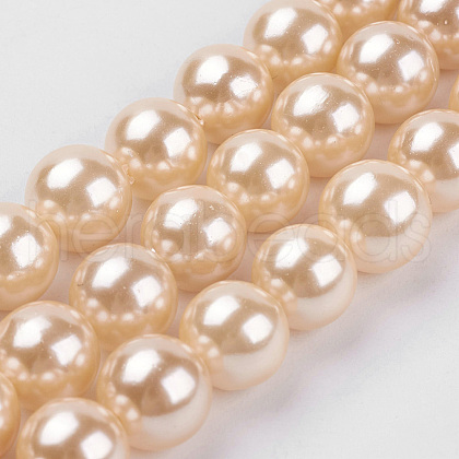 Shell Pearl Beads Strands BSHE-K011-8mm-VA066-1