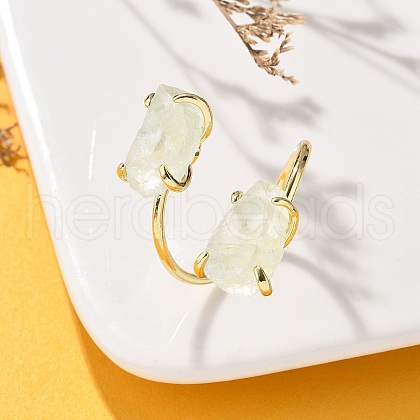 Natural Fluorite Cuff Rings RJEW-B122-02G-06-1