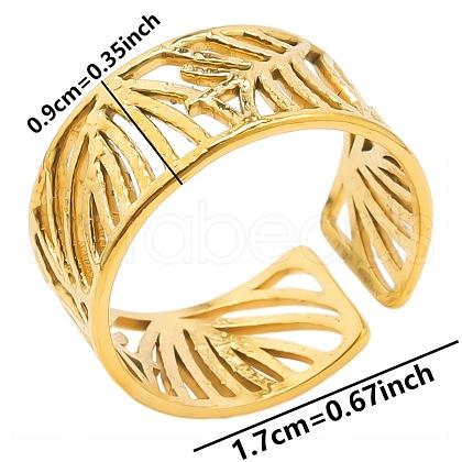 Minimalist Geometric Stainless Steel Open Cuff Ring for Unisex FF1991-2-1