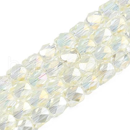 Electroplate Transparent Glass Beads Strands EGLA-N002-13-B05-1