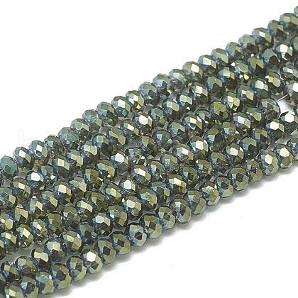 Electroplate Glass Beads Strands EGLA-Q112-D06-1