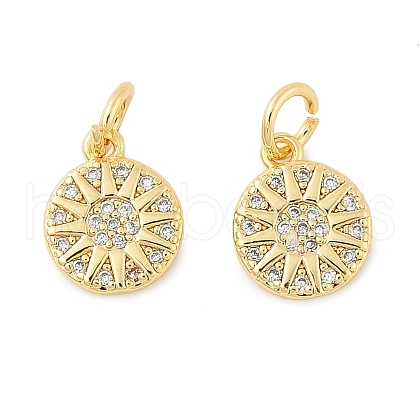 Brass Micro Pave Cubic Zirconia Pendants KK-U056-11G-1