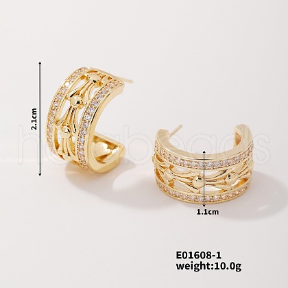 Vintage Hollow Stud Earrings with High-end Design and Exquisite Fashion Sense IJ5252-1