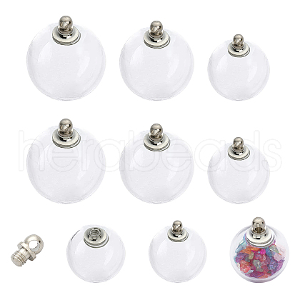 CHGCRAFT 9 Sets 3 Style Transparent Glass Openable Perfume Bottle Pendants GLAA-CA0001-46-1