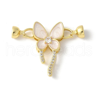 Brass Pave Clear Cubic Zirconia Fold Over Clasps KK-M320-01G-1
