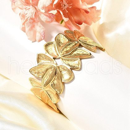 304 Stainless Steel Open Cuff Bangles for Women BJEW-Z083-02G-01-1