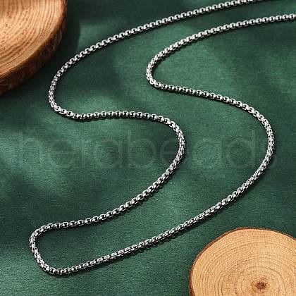 Non-Tarnish 304 Stainless Steel Rolo Chain Necklaces NJEW-L047-02B-P-1
