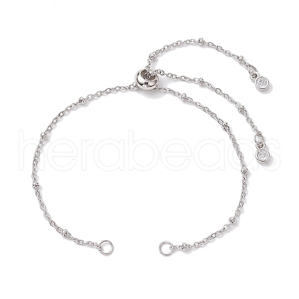 Non-Tarnish 2Pcs 2 Colors 304 Stainless Steel Satellite Chain Bracelet Slider Making AJEW-JB01242-02-1