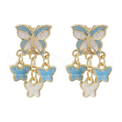Butterfly Enamel Stud Earrings EJEW-M005-02-1
