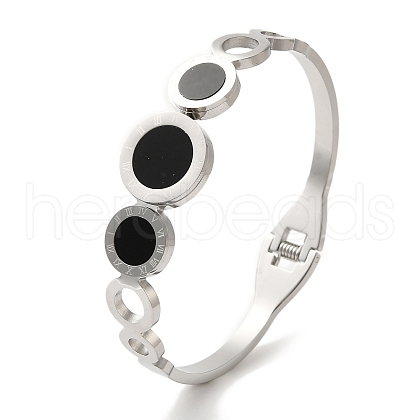 Adjustable 304 Stainless Steel Bangles for Women BJEW-F474-02P-1