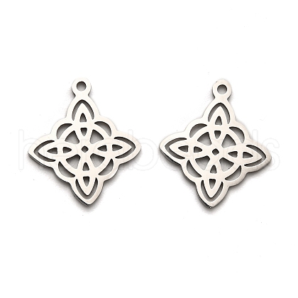 201 Stainless Steel Rhombus Pendants STAS-R166-01P-1