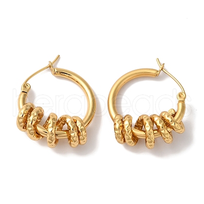 Ion Plating(IP) 304 Stainless Steel Hoop Earrings for Women EJEW-L287-007G-1