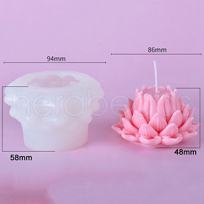 3D Lotus DIY Silicone Candle Molds PW-WG61918-02-1