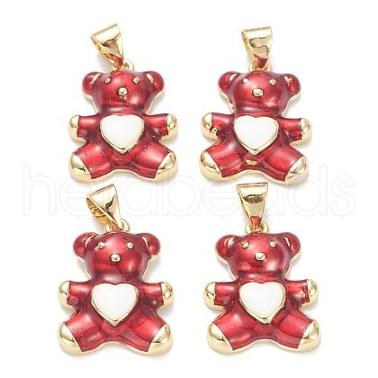 Brass Enamel Pendants KK-A153-06G-H-1