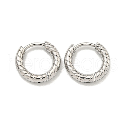 Tarnish Resistant 202 Stainless Steel Huggie Hoop Earrings with 304 Stainless Steel Pins for Women EJEW-H003-04P-1