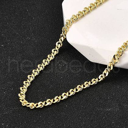 Brass Twisted Chain Necklaces NJEW-M108-18G-1