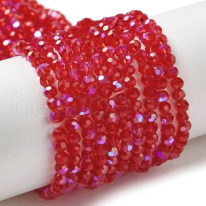 Electroplate Transparent Glass Beads Strands EGLA-A035-T3mm-L07-1