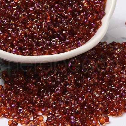 Spray Painted Glass Seed Beads SEED-F005-05A-05-1