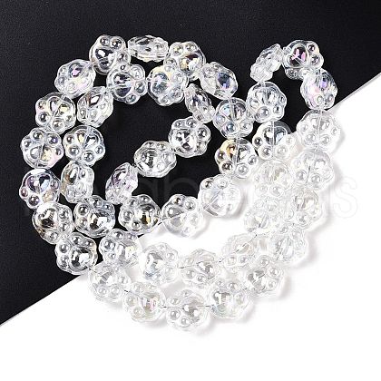 Transparent Electroplate Glass Beads Strands EGLA-T021-12B-1
