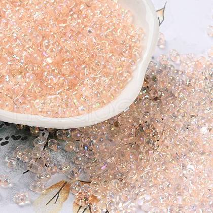 AB Color Plated Glass Seed Beads SEED-L011-06B-08-1