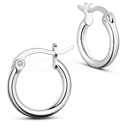SHEGRACE Rhodium Plated 925 Sterling Silver Hoop Earrings JE835A-01-1