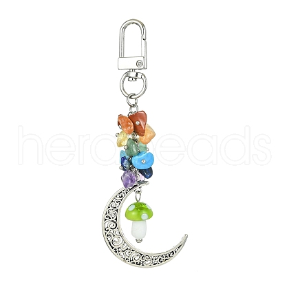 Moon Alloy Pendant Decoraiton HJEW-JM01393-01-1