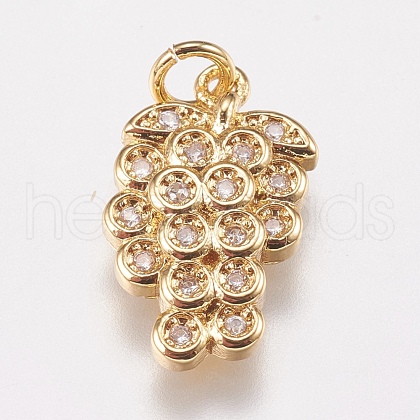 Brass Micro Pave Cubic Zirconia Charms ZIRC-E147-30G-1