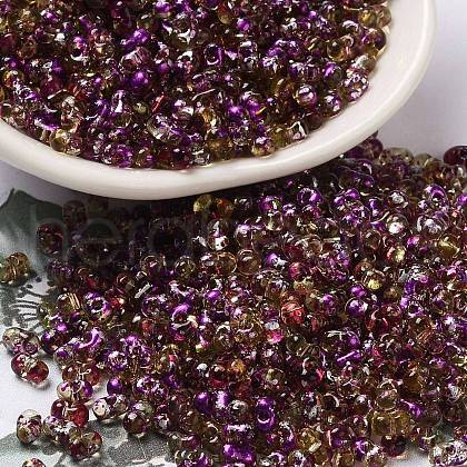 Spray Painted Glass Seed Beads SEED-F005-02A-01-1