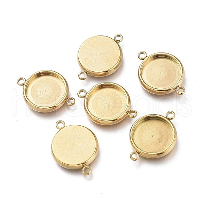 Ion Plating(IP) 304 Stainless Steel Cabochon Connector Settings STAS-I161-03E-G-1