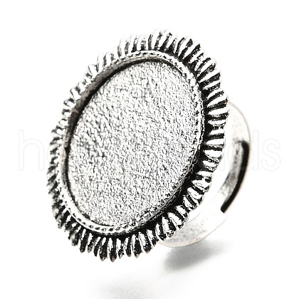 Vintage Adjustable Iron Finger Ring Components Alloy Cabochon Bezel Settings X-PALLOY-Q300-14AS-NR-1