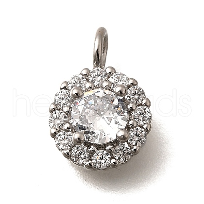 Brass Micro Pave Cubic Zirconia Pendants KK-U055-01P-04-1