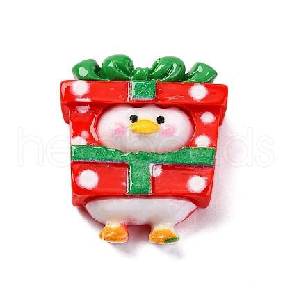 Christmas Duck Theme Opaque Resin Cabochons RESI-Q010-03F-1