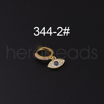 Brass Micro Pave Clear Cubic Zirconia Hoop Cartilage Earrings WG1A959-02-1