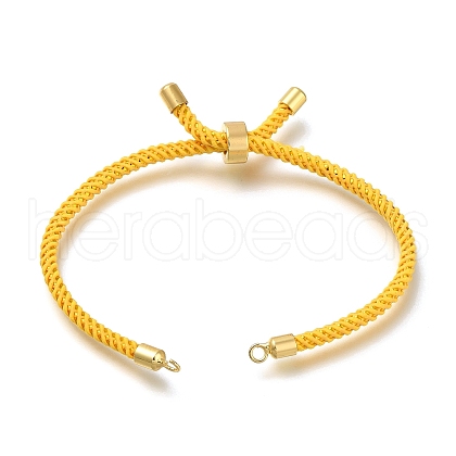 Braided Cotton Cord Slider Bracelet Making MAK-R001-01G-16-1