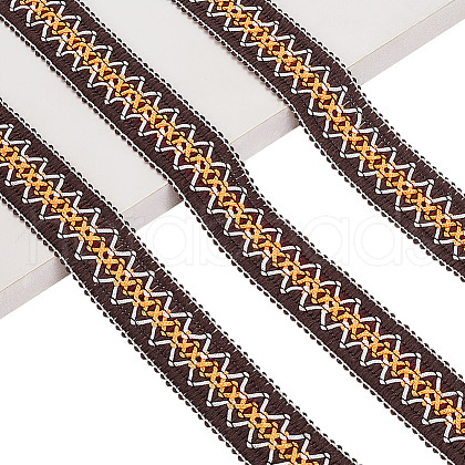 AHADERMAKER 10 Yards Polyester Rhombus Ribbon for Jewelry Making OCOR-GA0002-12-1