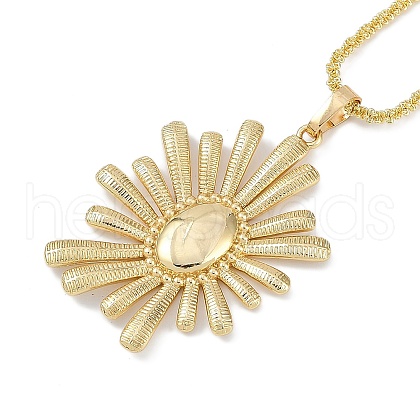 Rack Plating Brass Sun Pendant Necklaces NJEW-P317-07G-1