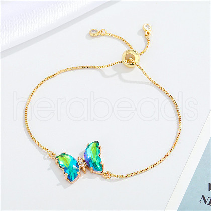 European Jewelry Simple and Elegant Crystal Butterfly Bracelet Adjustable Bracelet for Women ST1296378-1