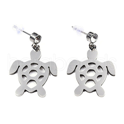 201 Stainless Steel Dangle Stud Earrings EJEW-T008-JN751-1