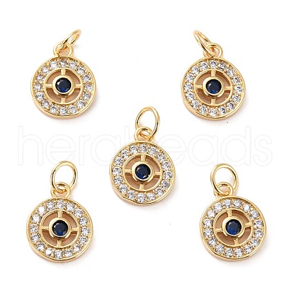 Brass Micro Pave Cubic Zirconia Pendants ZIRC-P092-005G-RS-1