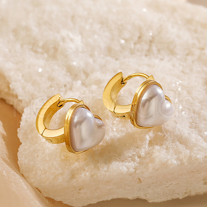 304 Stainless Steel Hoop Earrings EJEW-A110-01G-1
