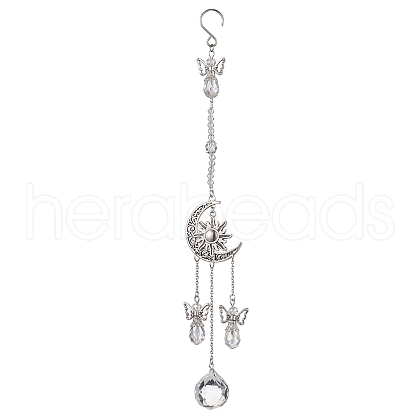 Moon Sun Alloy Pendant Decorations HJEW-JM01974-1